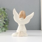 Сувенир керамика "Девочка-ангел в белом платье с узорами сидит" 10х7х13 см - Фото 3