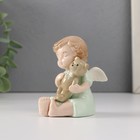 Сувенир керамика "Малышка-ангел с мягким медвежонком" 5,5х5х8,5 см - Фото 2