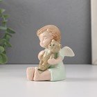 Фигурка керамика «Малышка-ангел с мягким медвежонком», 5.5×5×8.5 см - Фото 2
