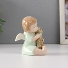 Фигурка керамика «Малышка-ангел с мягким медвежонком», 5.5×5×8.5 см - Фото 4