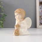 Сувенир керамика "Малыш-ангел с щенком молится" 7,5х6х8,8 см - Фото 2