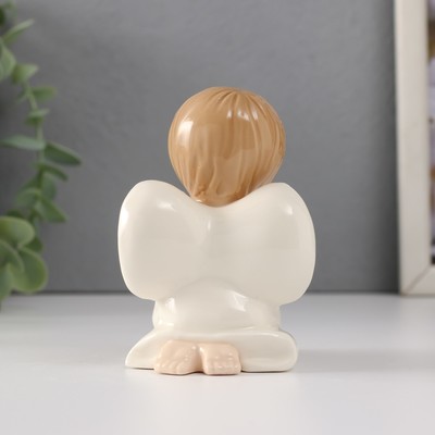 Фигурка керамика «Малыш-ангел с щенком молится», 7.5×6×8.8 см
