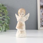 Сувенир керамика "Девочка-ангел в платье с листиками на облаке" 5,7х4х11,5 см - фото 3358910
