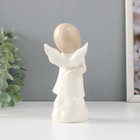 Сувенир керамика "Девочка-ангел в платье с листиками на облаке думает" 6,8х5,4х14,5 см - Фото 3