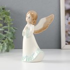 Сувенир керамика "Девочка-ангел в платье с клеткой молится" 9х6х12 см - Фото 2