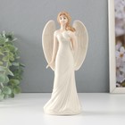 Сувенир керамика "Девушка-ангел в белом платье с сердцем в руке" 8,5х6,2х18 см - фото 12099703