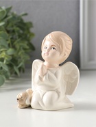 Фигурка керамика «Девочка-ангел с щенком молится», 7.8×5.5×9 см - Фото 4
