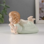 Фигурка керамика «Девочка-ангел в зелёном платье лежит», 9×7×5.5 см - Фото 3