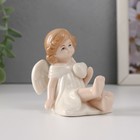 Сувенир керамика "Девочка-ангел в белом платье с сердцем сидит" 6,5х5х7 см - Фото 4