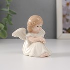 Сувенир керамика "Девочка-ангел в белом платье с рюшами сидит" 7,5х5,5х6,5 см - Фото 4