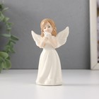 Сувенир керамика "Девочка-ангел в белом платье с розой в руках" 6х3,8х10 см - фото 3358958