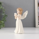 Сувенир керамика "Девочка-ангел в белом платье с розой в руках" 6х3,8х10 см - Фото 2