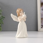 Сувенир керамика "Девочка-ангел в белом платье с розой в руках" 6х3,8х10 см - Фото 4