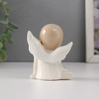 Фигурка керамика «Девочка-ангел в платье с листьями сидит», 5.8×3.5×7 см - Фото 3