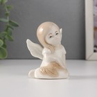 Сувенир керамика "Девочка-ангел в платье с листьями сидит" 5,8х3,5х7 см - Фото 4
