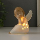 Фигурка светящаяся «Девочка-ангел сидит», керамика, 6×8×9 см - Фото 2