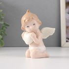 Сувенир керамика "Малыш-ангел сидит с белым сердцем" 7х6х10,5 см - фото 321218935
