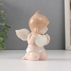 Сувенир керамика "Малыш-ангел сидит с белым сердцем" 7х6х10,5 см - Фото 4