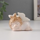 Сувенир керамика "Малышка-ангел с бантиком спит" 6х4х5 см - Фото 1