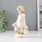 Сувенир керамика "Девочка в белом платьице с мягким медведем" 6,5х7,5х16,5 см - Фото 2