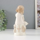 Сувенир керамика "Девочка в белом платьице с мягким медведем" 6,5х7,5х16,5 см - Фото 3
