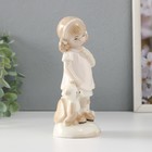 Сувенир керамика "Девочка в белом платьице с мягким медведем" 6,5х7,5х16,5 см - Фото 4