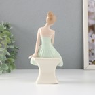 Сувенир керамика "Балерина в зелёном платье на банкетке" 11х8х16,5 см - Фото 3