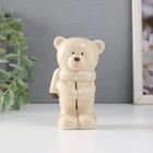 Фигурка керамика «Мишутка стесняшка в вязаном шарфике, стоит», 10.5×5×5.5 см - Фото 1