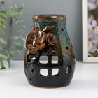 Аромалампа керамика "Полевой цветок" коричневая 9х9,5х13,5 см - фото 321219046