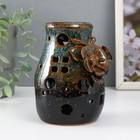 Аромалампа керамика "Полевой цветок" коричневая 9х9,5х13,5 см - фото 9423965