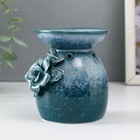 Аромалампа керамика "Полевой цветок" бело-синяя 7,5х7,5х9,3 см - фото 9423975
