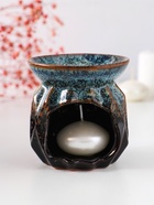 Аромалампа для эфирных масел «Узоры и рельеф», керамика, коричневая, 8×8×8.4 см - Фото 5