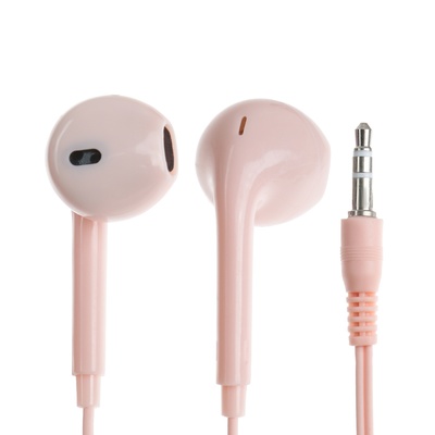 Наушники U19, проводные, вкладыши, Jack 3.5 мм, кабель 1 м, розовые