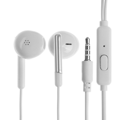 Наушники R-8, проводные, вкладыши, микрофон, Jack 3.5 мм, кабель 1 м, белые