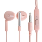 Наушники R-8, проводные, вкладыши, микрофон, 1 м, Jack 3.5 мм, розовые - фото 321219245