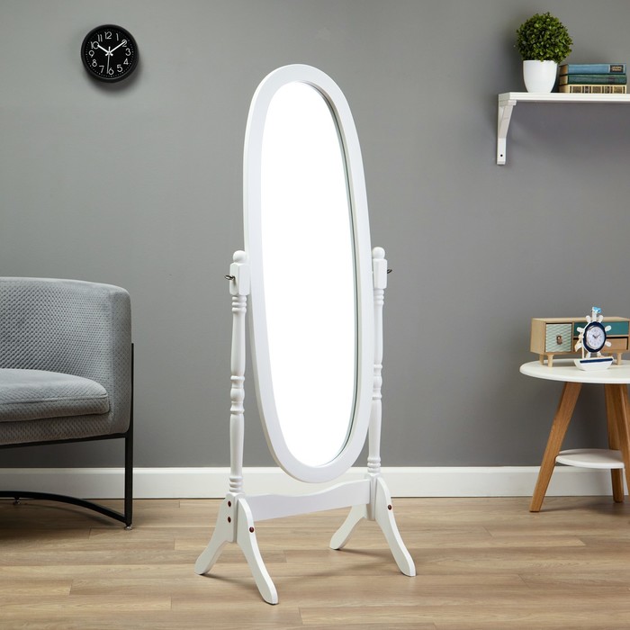 Зеркало "псише" напольное, 58 х 41 х 142 см, цвет белый - Фото 1