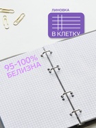 Тетрадь на кольцах Calligrata A5, 120 листов, в клетку, пластиковая обложка, блок офсет, голубая - Фото 2