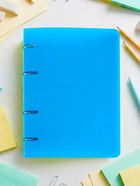 Тетрадь на кольцах Calligrata A5, 120 листов, в клетку, пластиковая обложка, блок офсет, голубая - Фото 3