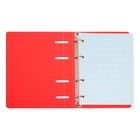 Тетрадь на кольцах Calligrata А5, 120 листов, в клетку, пластиковая обложка, блок офсет, красная - Фото 6