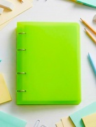 Тетрадь на кольцах Calligrata A5, 120 листов, в клетку, пластиковая обложка, блок офсет, салатовая - Фото 3