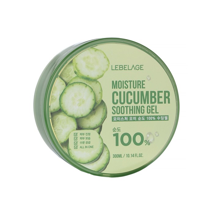 Гель для лица и тела Lebelage Moisture Cucumber Purity 100% Soothing Gel, 300 мл - Фото 1