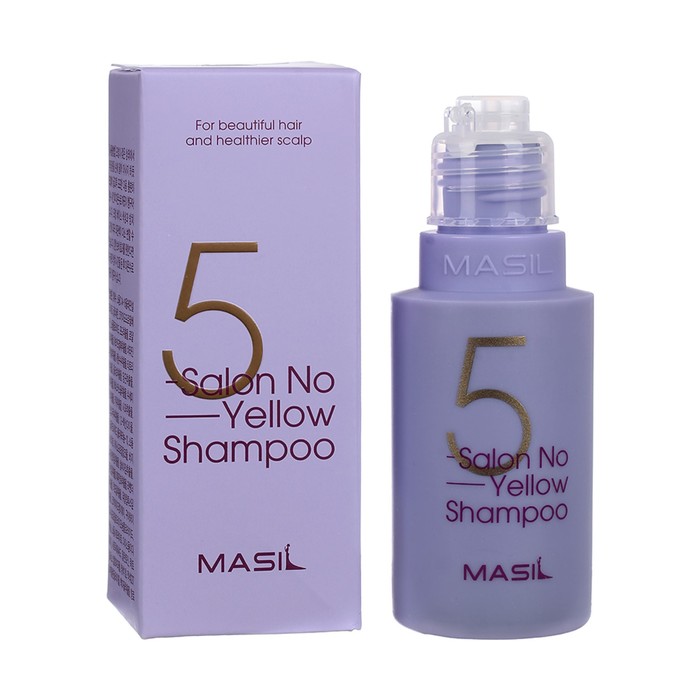 Шампунь MASIL 5 SALON NO YELLOW SHAMPOO 50 мл - Фото 1