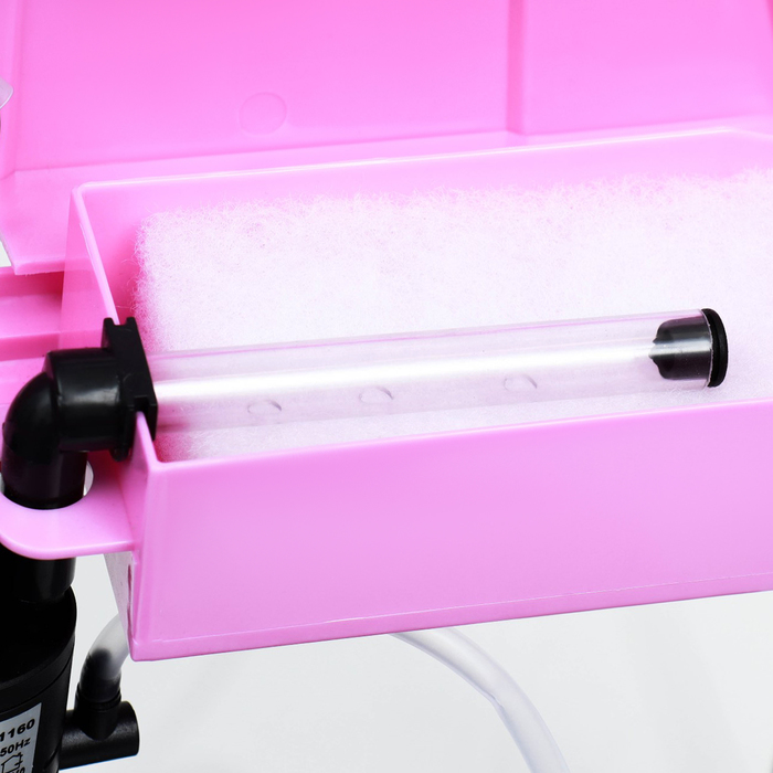 Аквариум SeaStar HX-240F в комплекте: LED-лампа, фильтр, 10 л, розовый