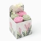 Салфетки махровые «Этель. Цветы», 4 шт., 30×30 см, хлопок 100%, зелёные/розовые - фото 65419122