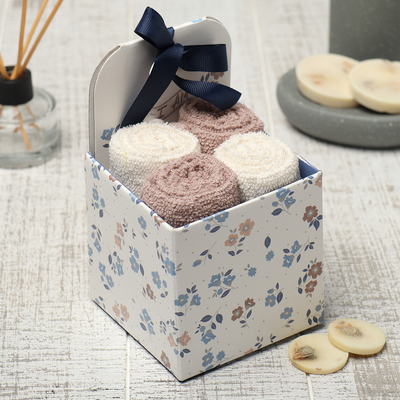 Салфетки махровые «Этель» Enough, 4 шт., 30×30 см, хлопок 100%, бежевые/белые