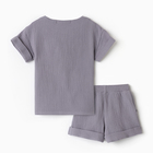 Костюм (футболка и шорты ) детский KAFTAN "Муслин", р.30 (98-104 см) серый - Фото 5