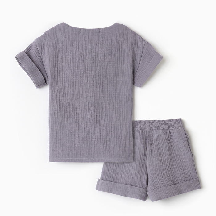 Костюм (футболка и шорты ) детский KAFTAN "Муслин", р.30 (98-104 см) серый