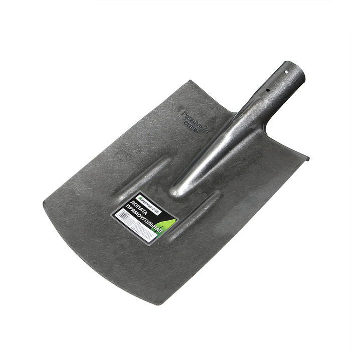 Лопата штыковая прямоугольная, тулейка 40 мм, рельсовая сталь, без черенка, Greengo - Фото 1