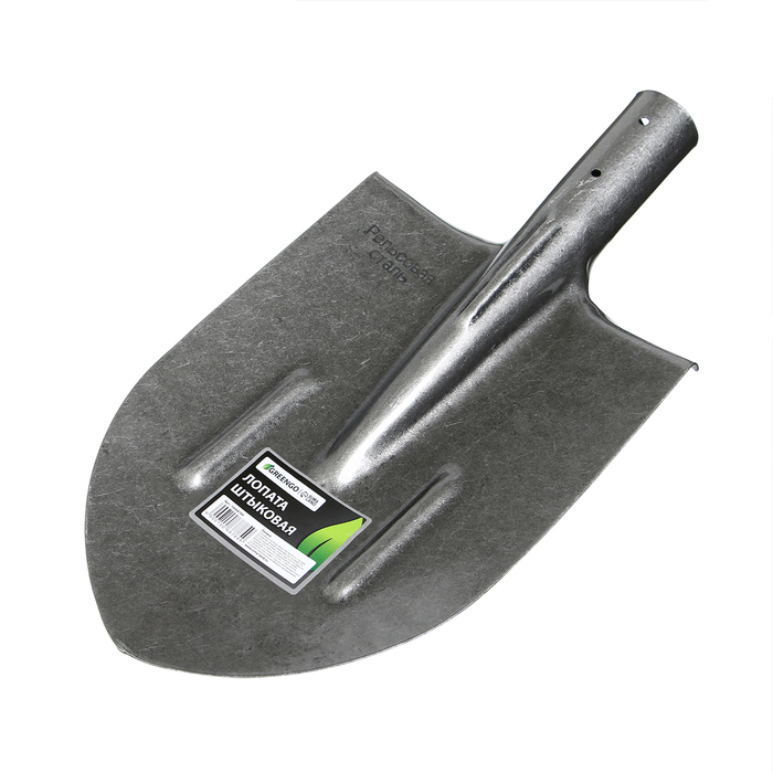 Лопата штыковая острая, тулейка 40 мм, рельсовая сталь, без черенка, Greengo - Фото 1