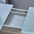 Стол обеденный на одной ножке раскладной, 124(154)х75х76, ЛДСП 22мм+закаленое стекло, Серый - Фото 4
